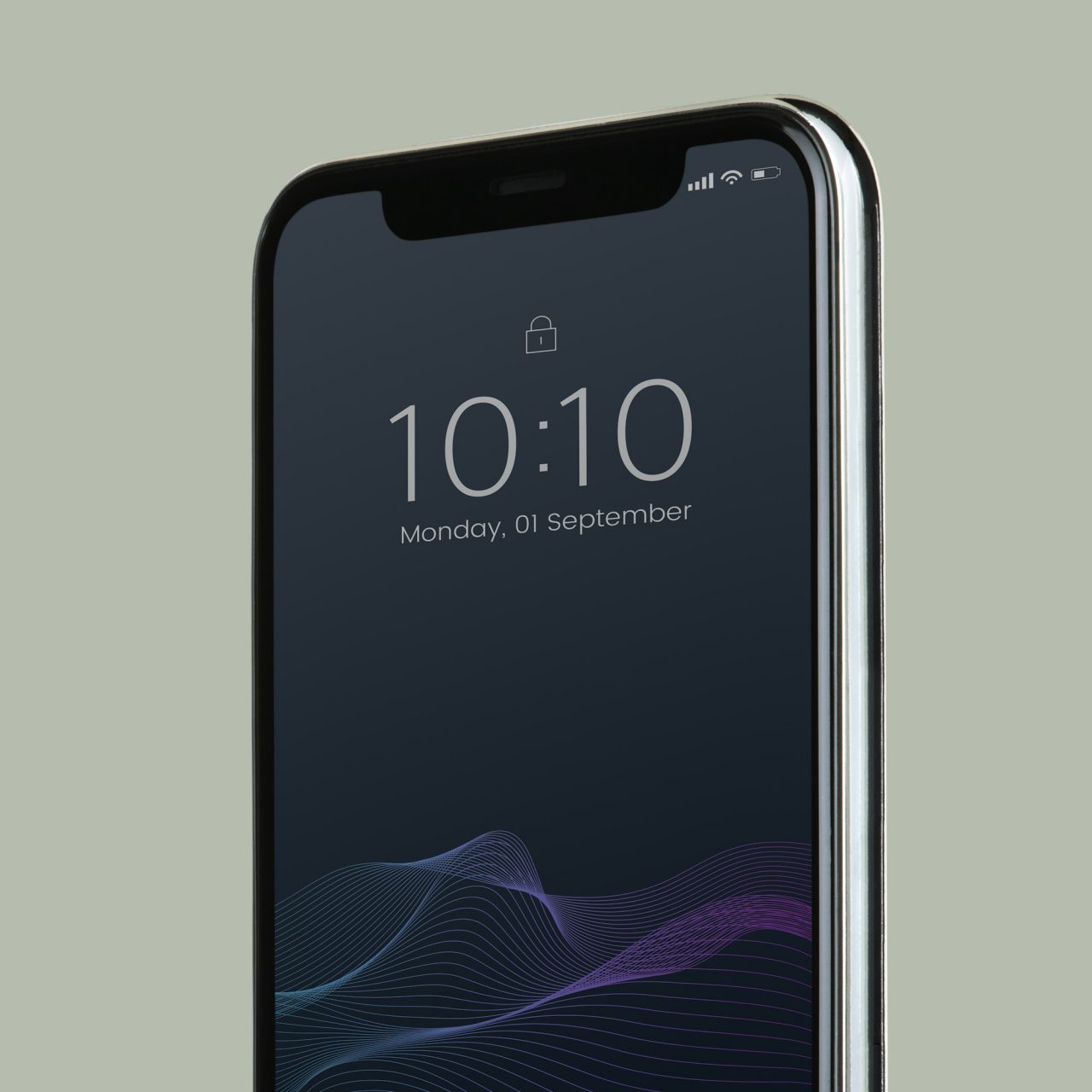 Black screen smartphone mockup on a minimal background